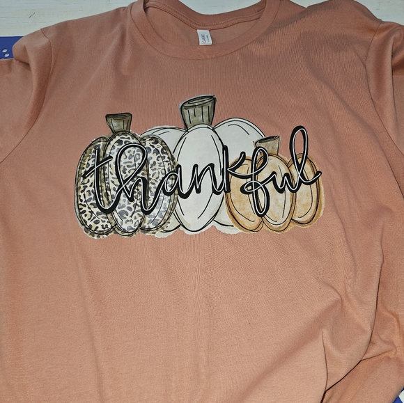 Thankful XL Soft unisex Pumpkin Tee - Picture 2 of 2